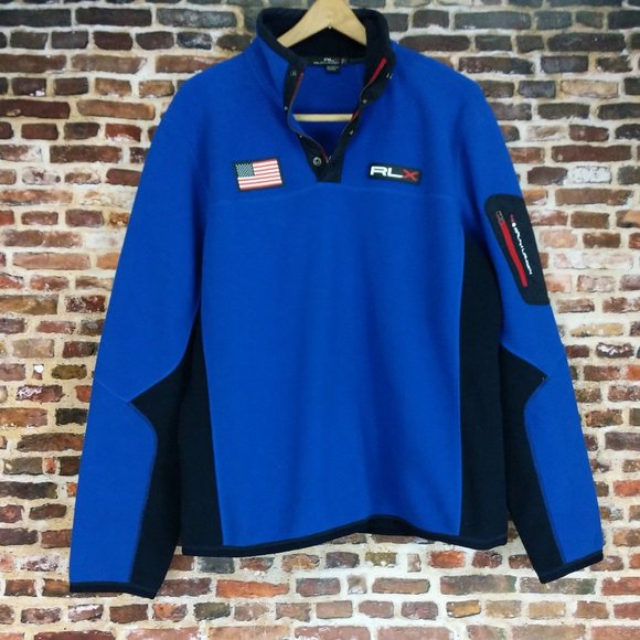 Ralph Lauren Other - Ralph Luaren RLX Fleece Jacket Flag Patch Half Zip